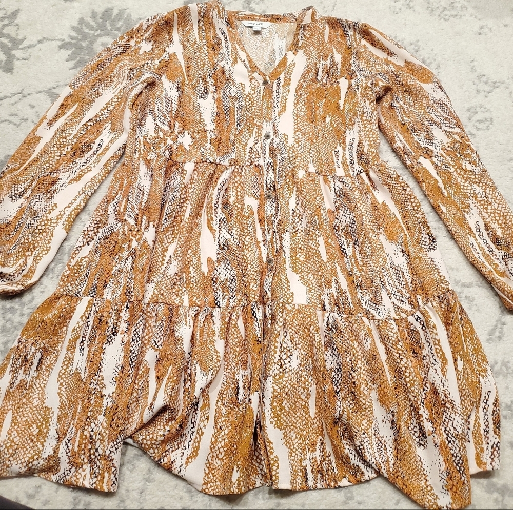 Snake Print Long Sleeve Dress - Picture 2 of 10